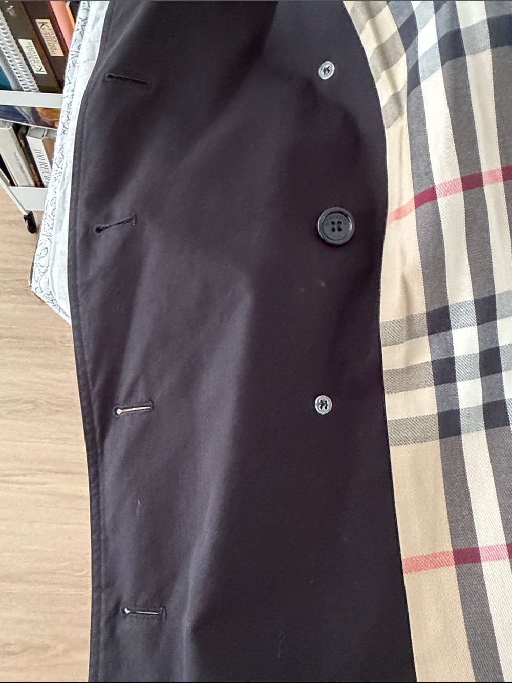 Burberry London Made in England Black Trench Coat Belt US 8 UK 10 - Picture 12 of 12